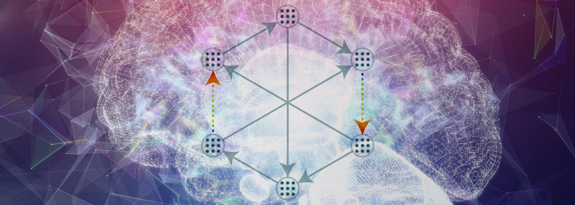 Illustration of the nurofeedback connectivity of the human brain